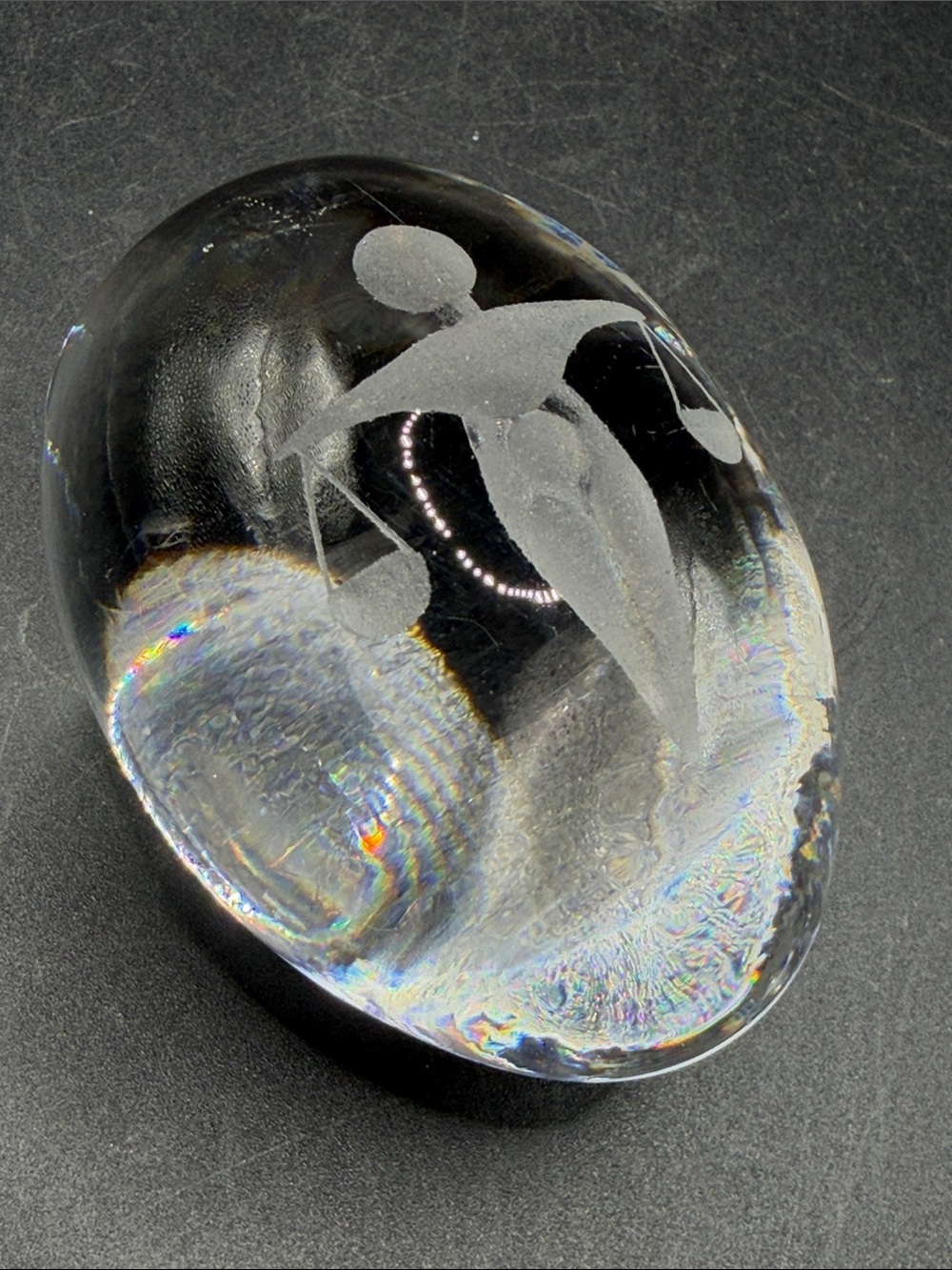 Vintage Zodiac Libra Woman with Scales Astrology Sign Crystal Egg Paperweight - Picture 2 of 9